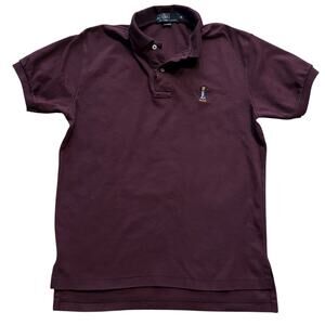 Vintage Polo Ralph Lauren Polo Bear Embroidered Logo 92 USA Made Maroon Medium